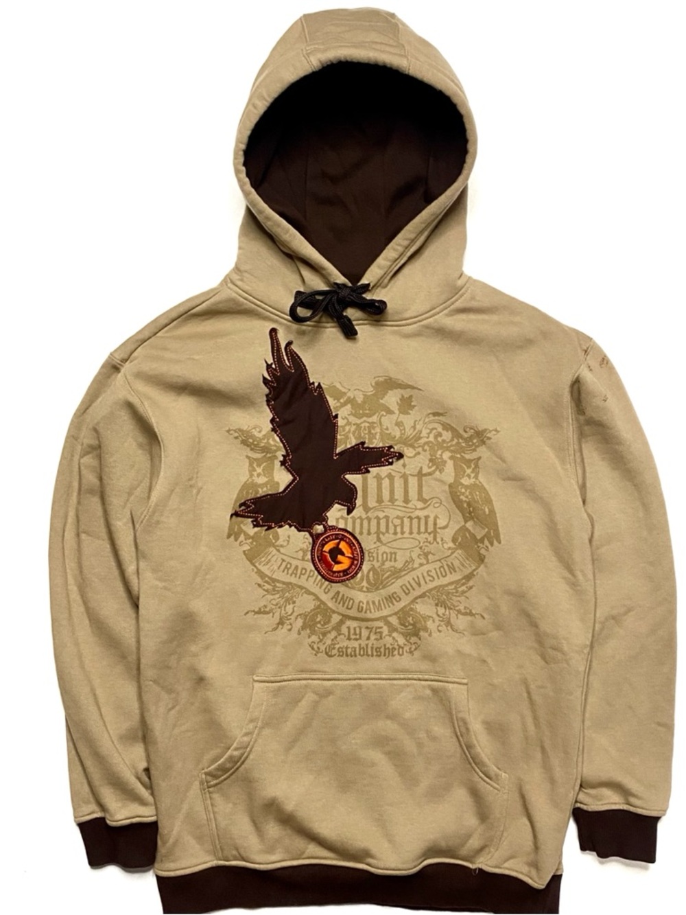 Vintage G-Unit Men’s Tan & Brown Heavyweight Pullover Hoodie Sweatshirt Large